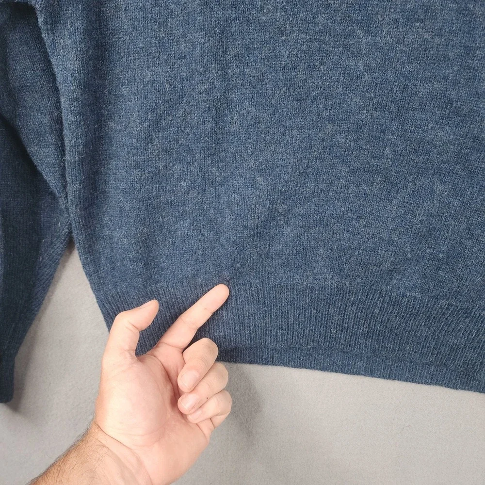 Jockey‎ Mens Large Blue 100% Pure New Wool Crewneck Long Sleeve Knit Sweater